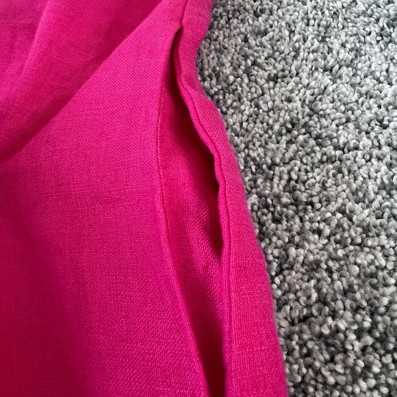 Jaeger White Dark Pink Block 100% Flax Linen Dress Women’s Size UK 10 US 6 - Picture 6 of 9